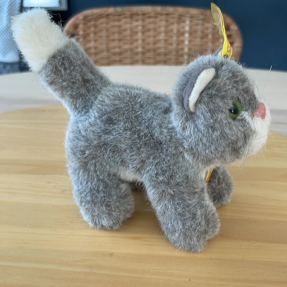 Vintage Steiff grey and white standing cat “Kitty”. - Picture 4 of 9